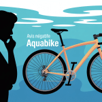 aquabike avis négatif, silhouette hésitante devant vélo en piscine