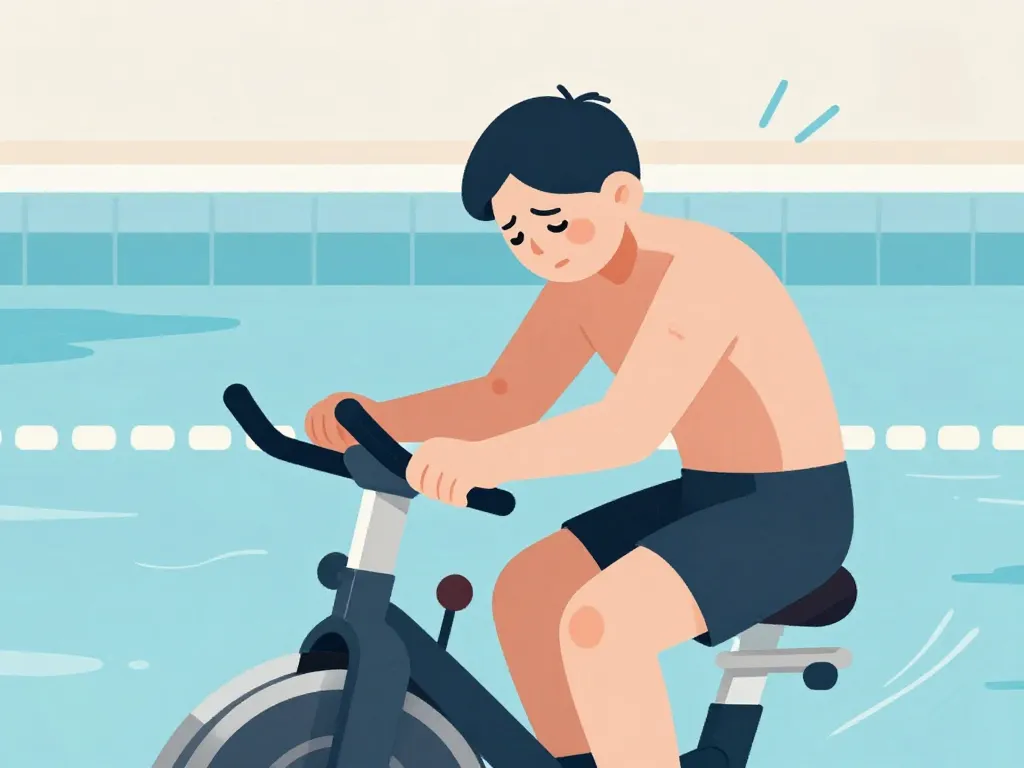 aquabike avis négatif, personne ressentant douleurs et fatigue en séance