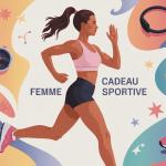 Cadeau pour une femme sportive en illustration avec accessoires