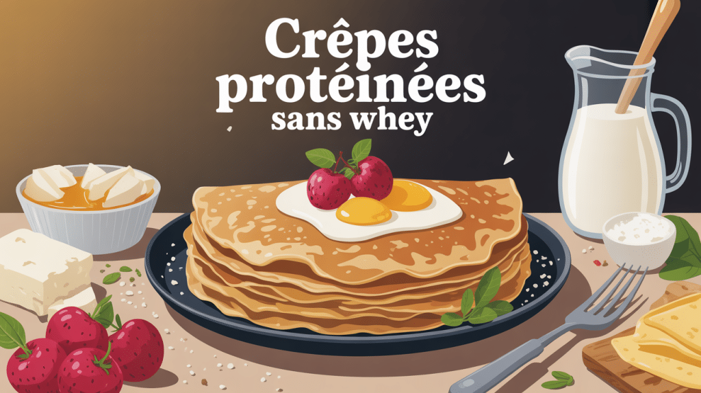 pile de crêpes protéinées sans whey avec ingrédients naturels