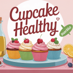 cupcake healthy sur assiette avec ingrédients sains