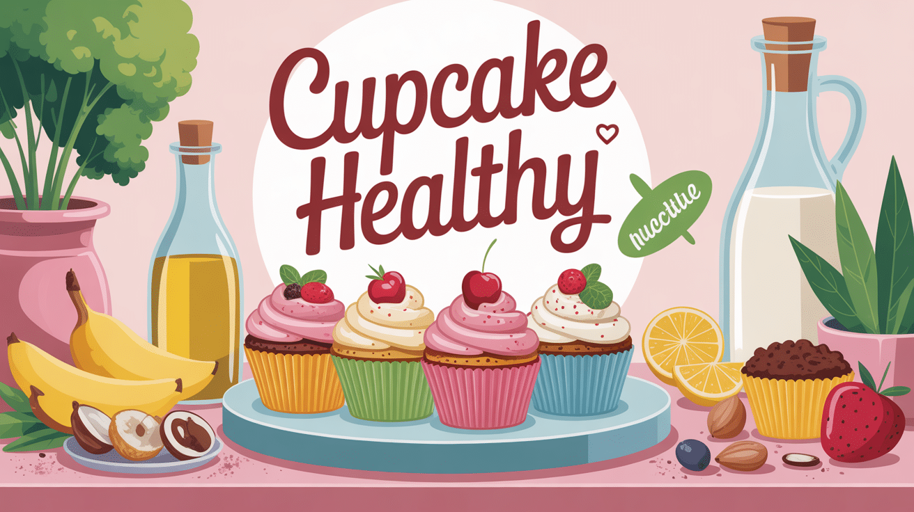 cupcake healthy sur assiette avec ingrédients sains