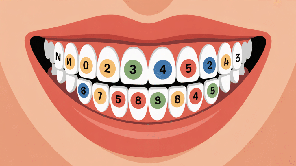 schéma clair dents numérotation quadrants