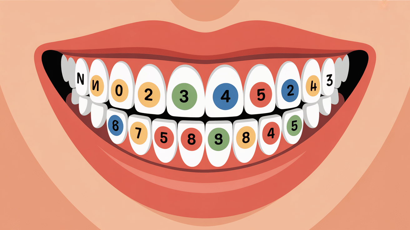 schéma clair dents numérotation quadrants