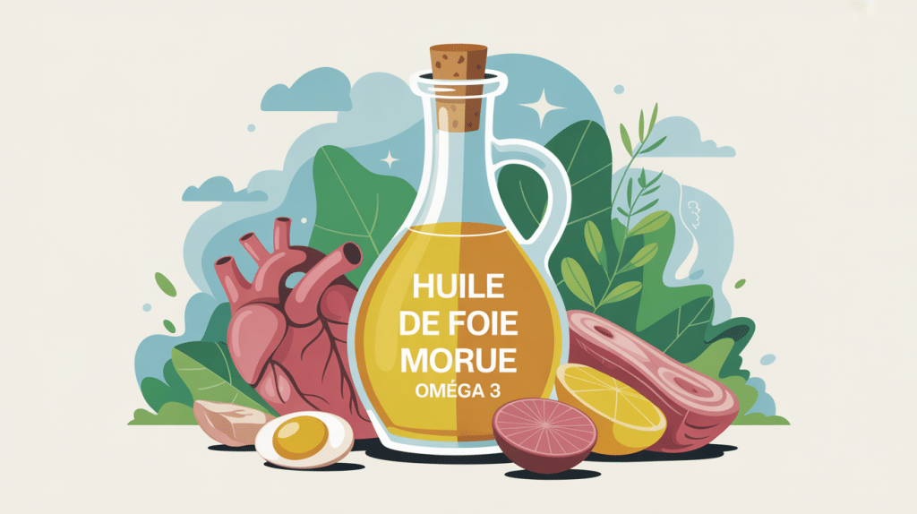 illustration huile de foie de morue omega 3 bienfaits