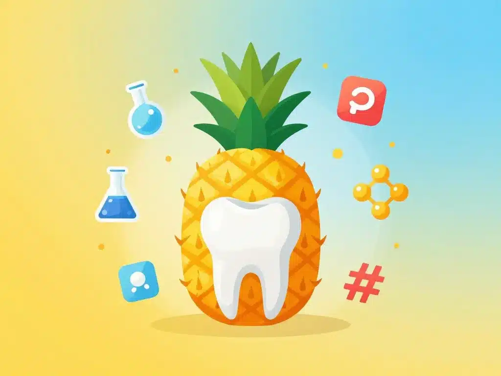 illustration jus d'ananas dents de sagesse science