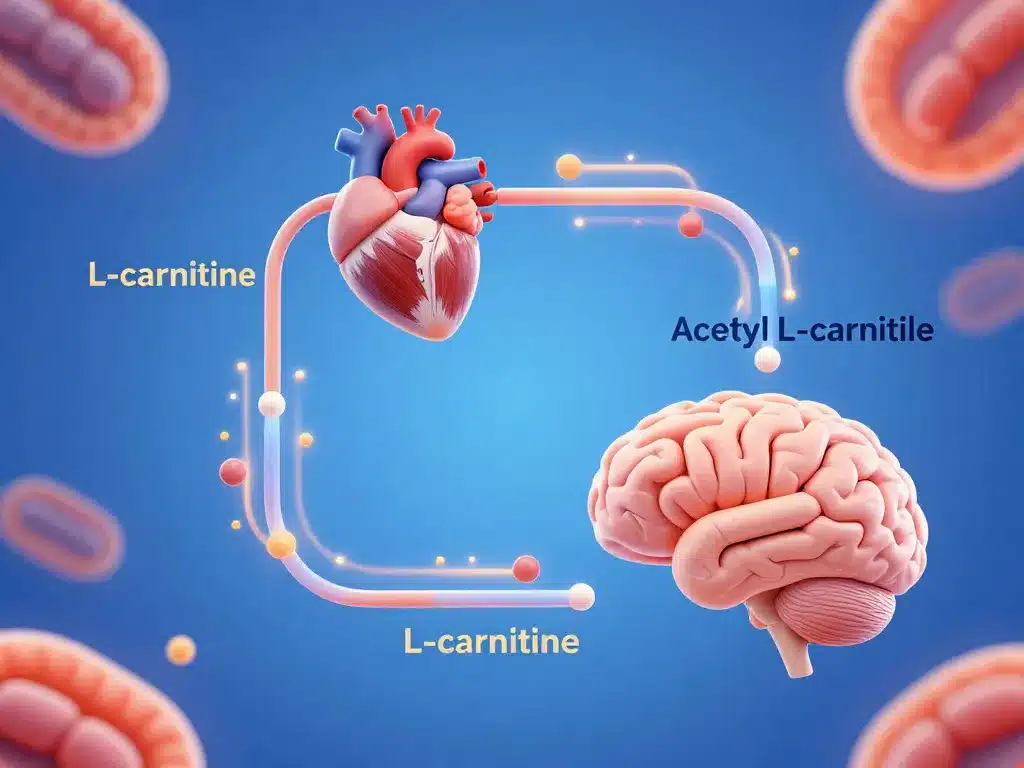 Diagramme L carnitine and acetyl l carnitine métabolisme énergétique