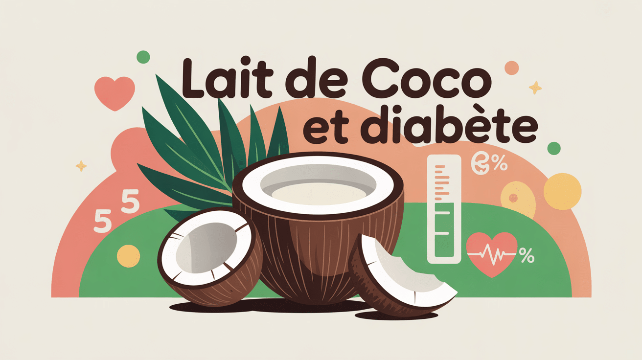 lait de coco et diabete visuel coloré moderne