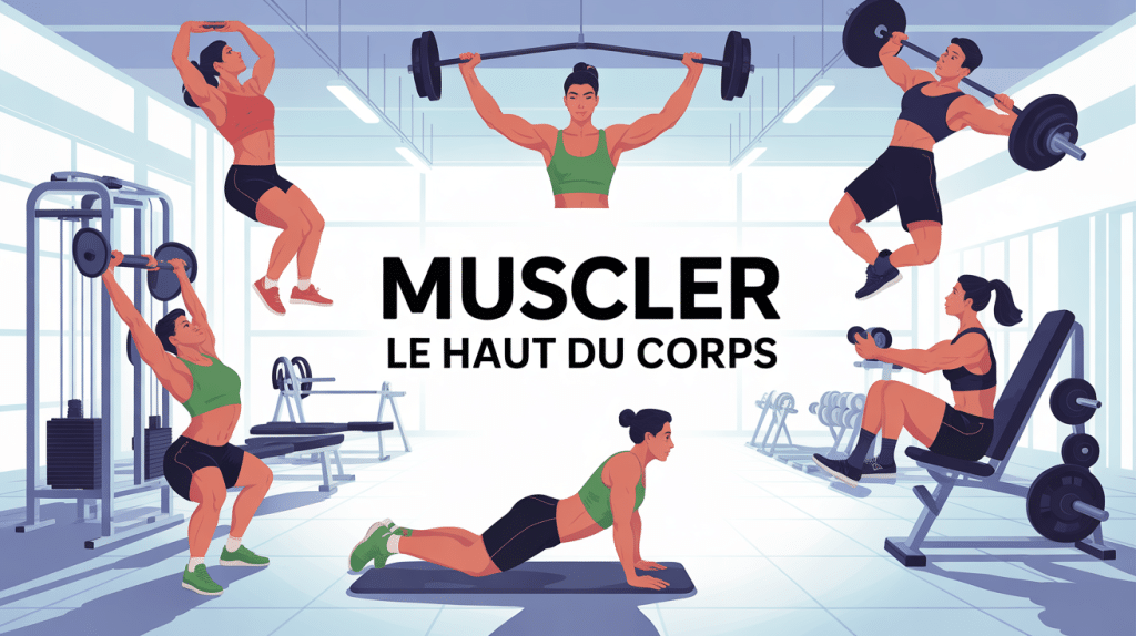 Entraînement muscle haut du corps vectoriel silhouettes