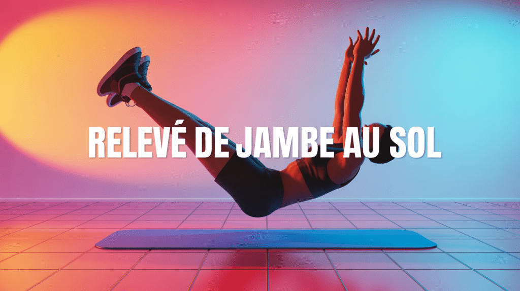 releve de jambe au sol abdos illustration dynamique
