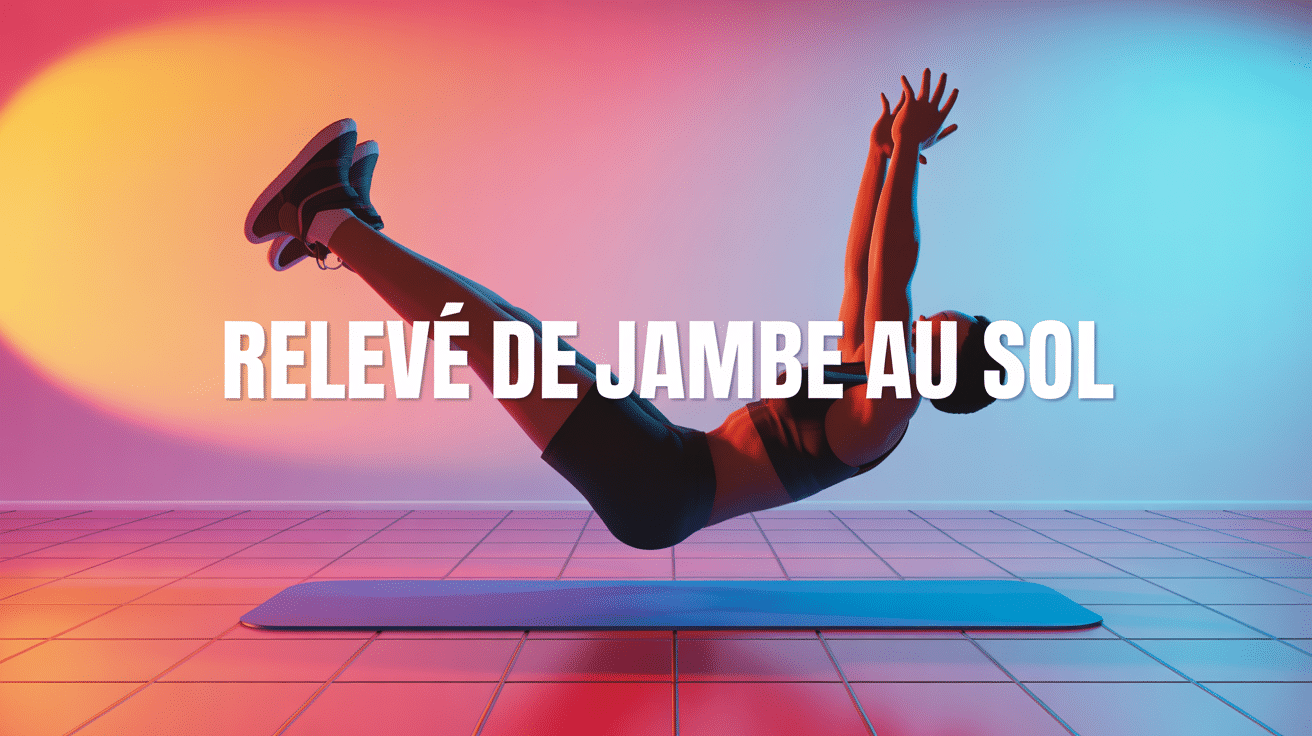 releve de jambe au sol abdos illustration dynamique