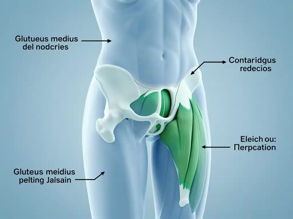 Schéma du renforcement du moyen fessier et fonction anatomique