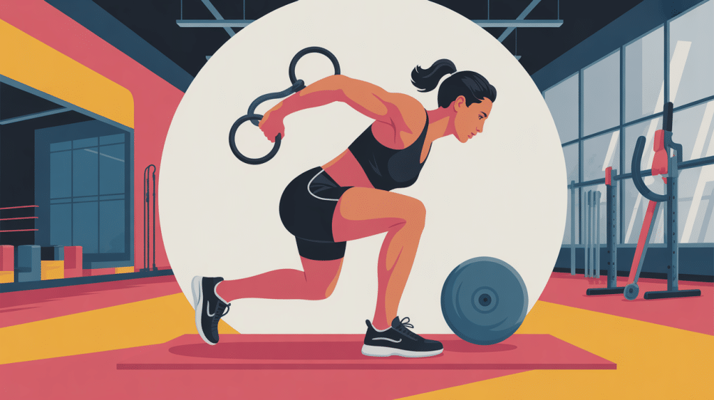 illustration souleve de terre avec haltere en salle de sport moderne