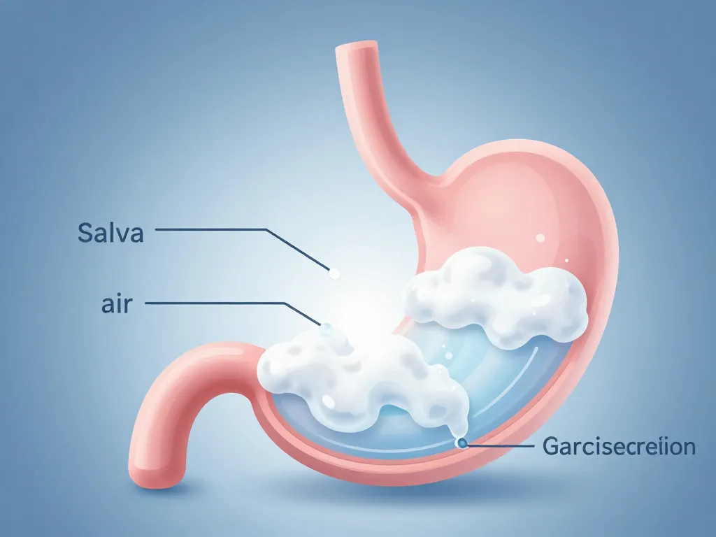 Diagramme explicatif vomi de la mousse estomac vide
