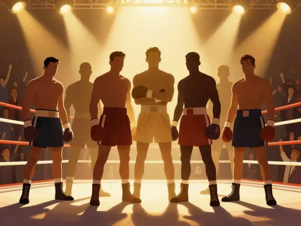 boxeur français connu légendes sur ring, ambiance héroïque