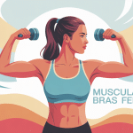 Bras musculation femme en illustration, posture sportive