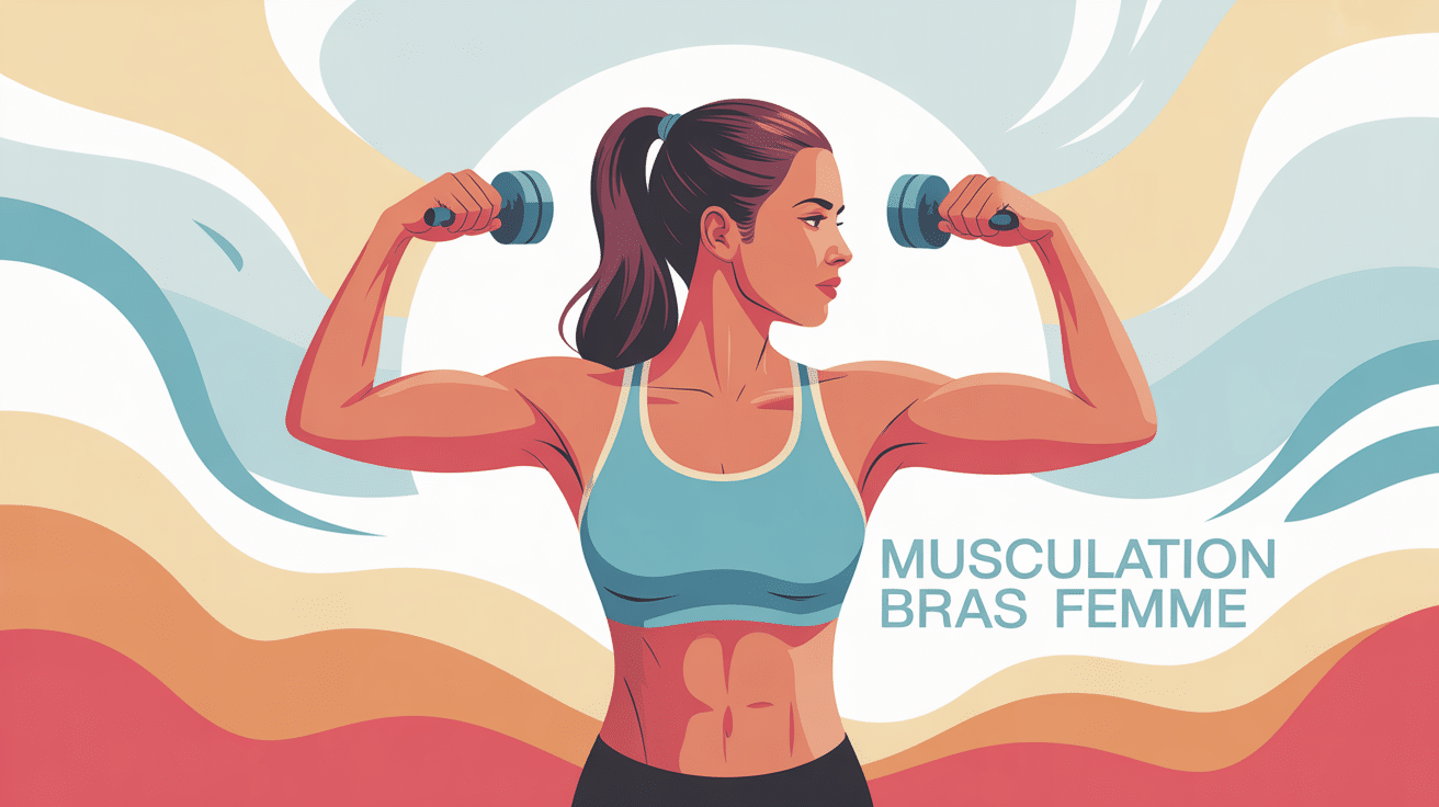 Bras musculation femme en illustration, posture sportive