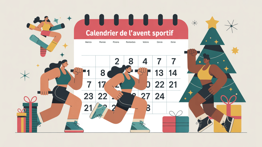 illustration calendrier de l avent sportif festive