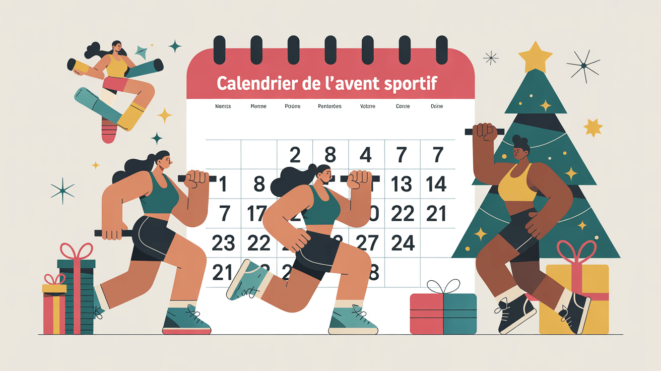 illustration calendrier de l avent sportif festive