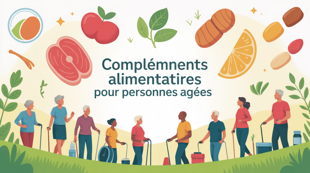 Complément alimentaire pour personnes âgées silhouettes seniors vitalité