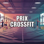 illustration crossfit prix salle avec équipements et sportifs