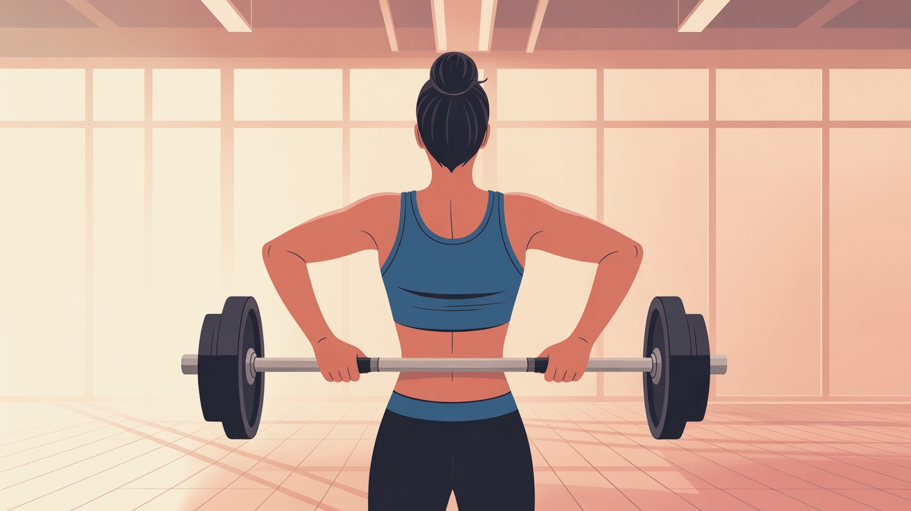 illustration fentes arriere avec halteres renforcement bas du corps