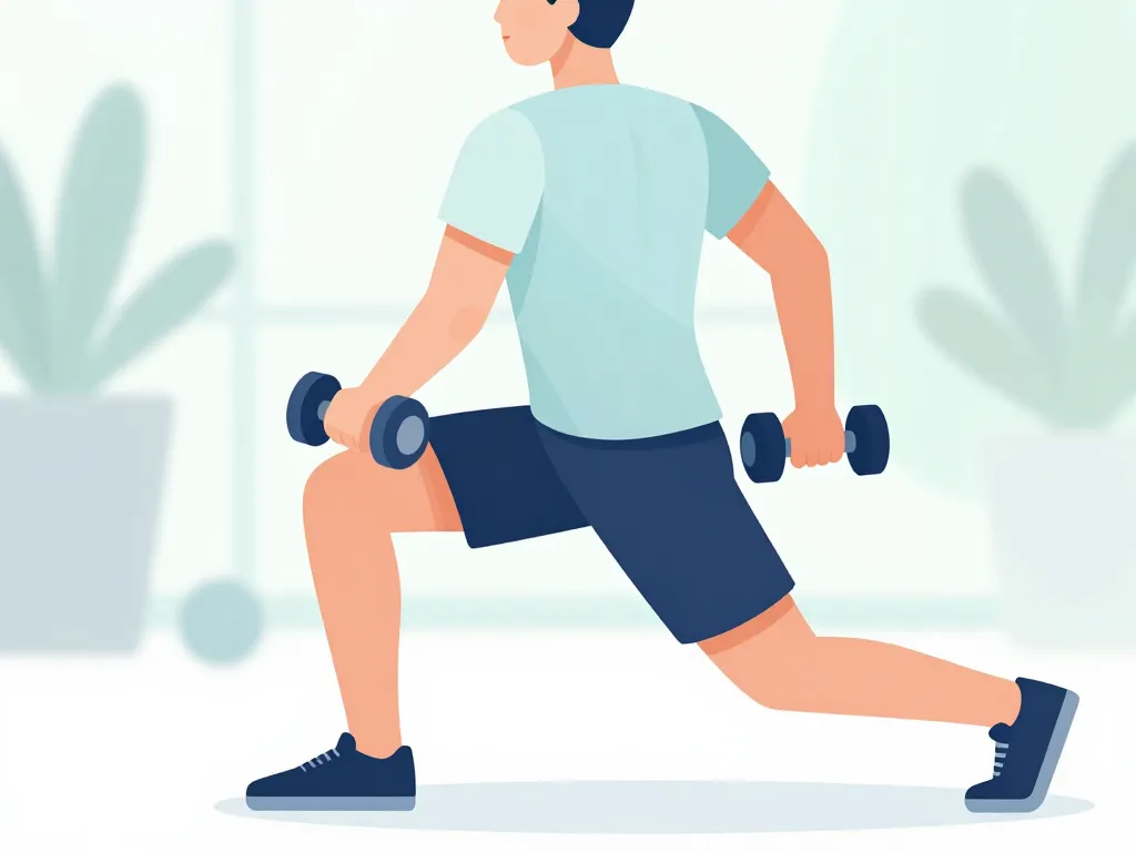 fentes arriere avec halteres muscles cuisses fessiers gainage