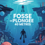 fosse plongée 40 mètres vue coupe avec plongeurs