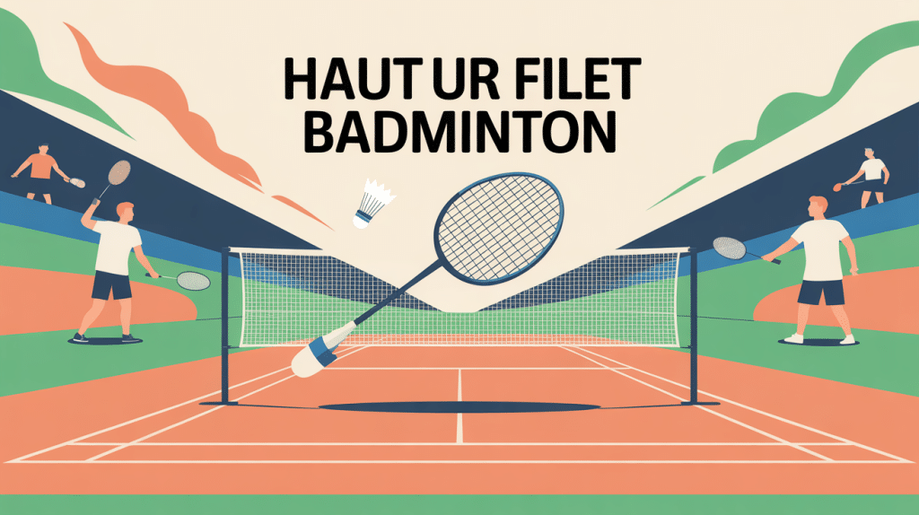 illustration hauteur filet badminton joueurs terrain