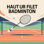 illustration hauteur filet badminton joueurs terrain