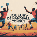 illustration joueurs de handball connus en action dynamique