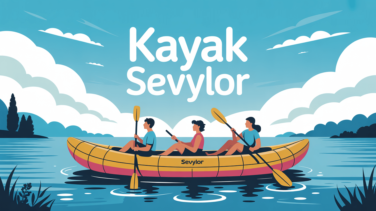 illustration kayak sevylor gonflable sur eau calme