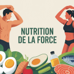Illustration nutrition de la force équilibre performance sous forme vectorielle
