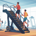 Machine escalier salle de sport design vectoriel moderne