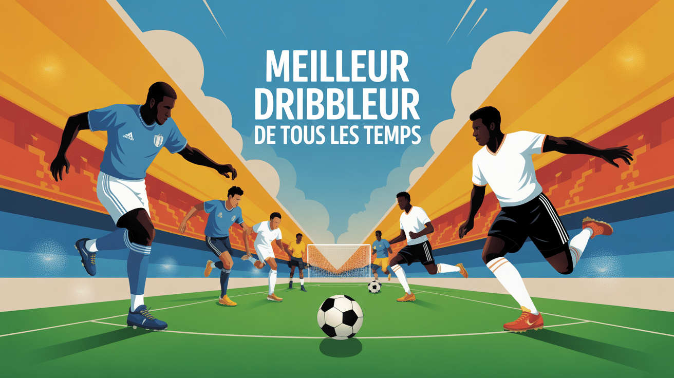 meilleur dribbleur de tous les temps illustration football silhouettes