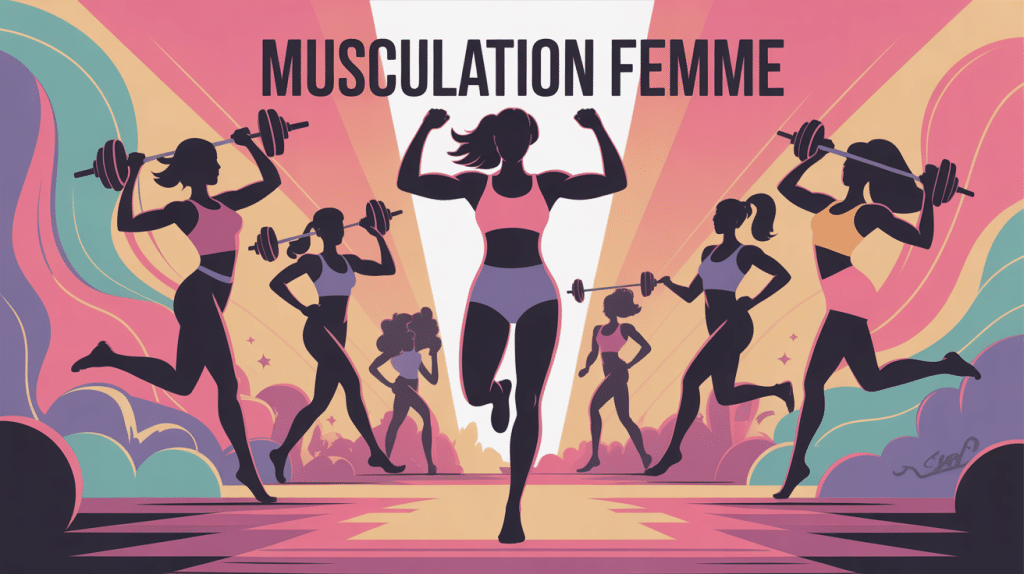 Illustration musculation femme force élégance