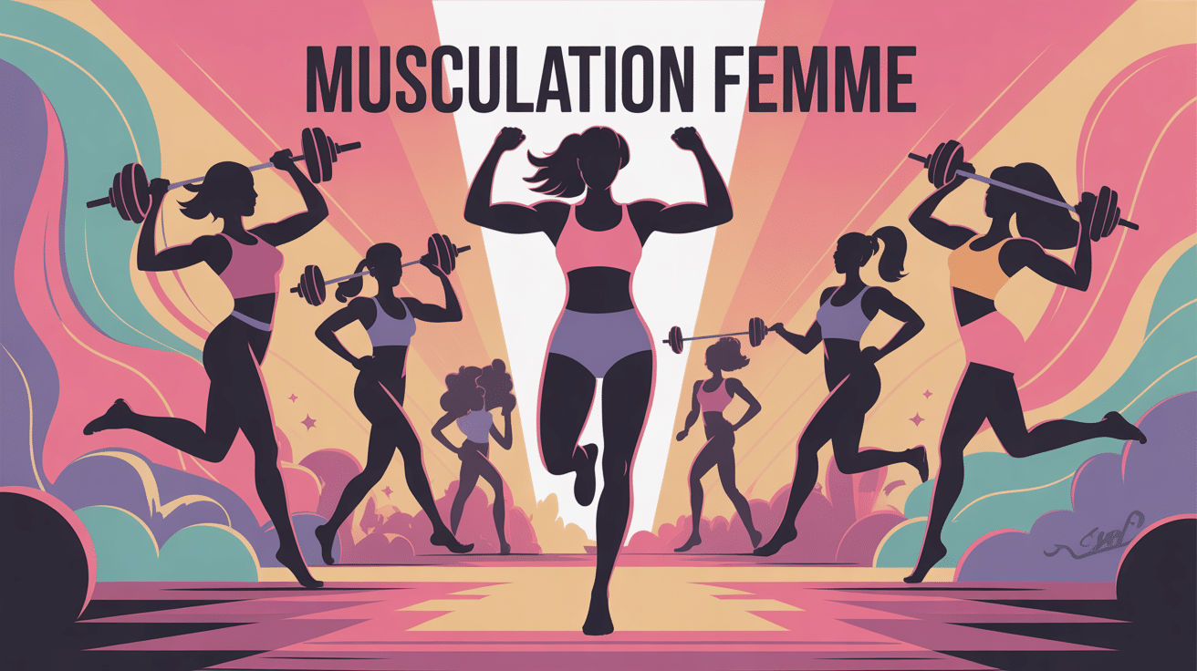 Illustration musculation femme force élégance