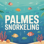 Illustration de palmes snorkeling colorées sur fond marin