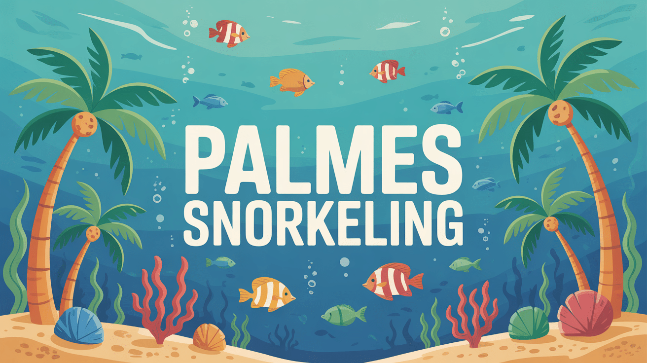 Illustration de palmes snorkeling colorées sur fond marin