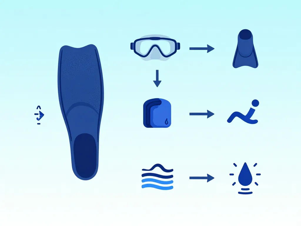 Schéma critères essentiels choix palmes snorkeling
