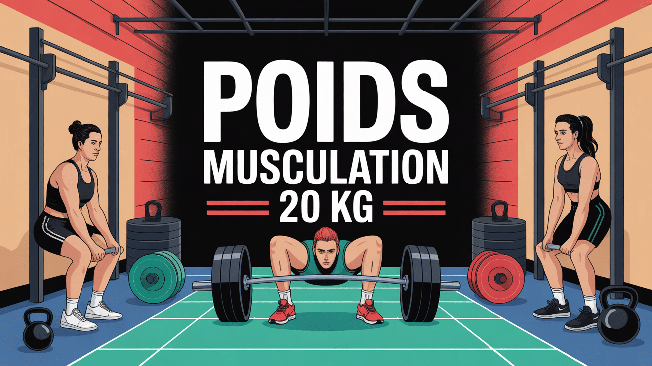 illustration centrale poids musculation 20 kg moderne et sportive