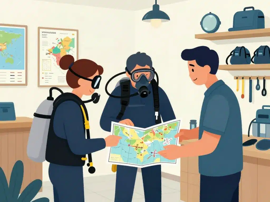 Préparer sortie plongée Brest magasin organisation