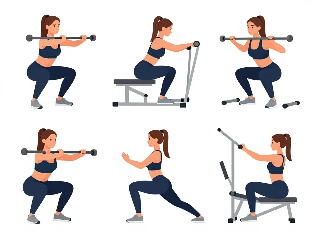 programme salle de sport femme squats fentes hip thrust