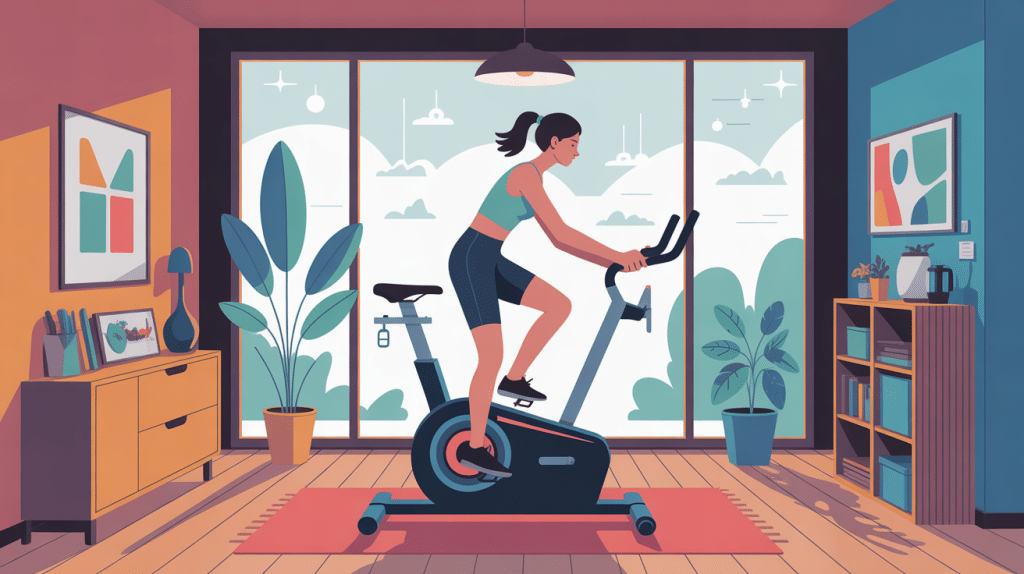 rameur scandinave illustration appareil fitness maison