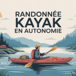 Randonnée kayak en autonomie dans un paysage naturel sauvage