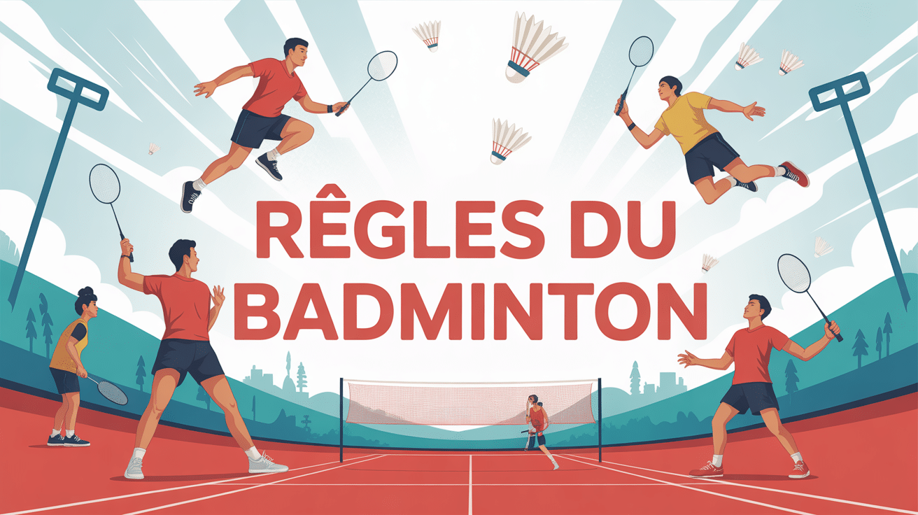 Règle du badminton image terrain joueurs volant