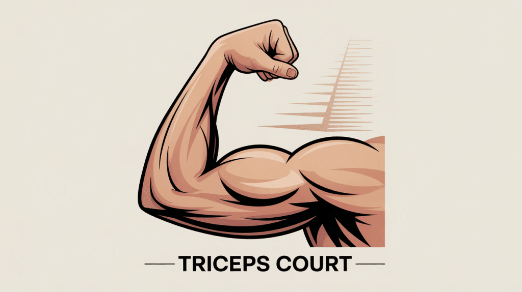 illustration triceps court bras raide