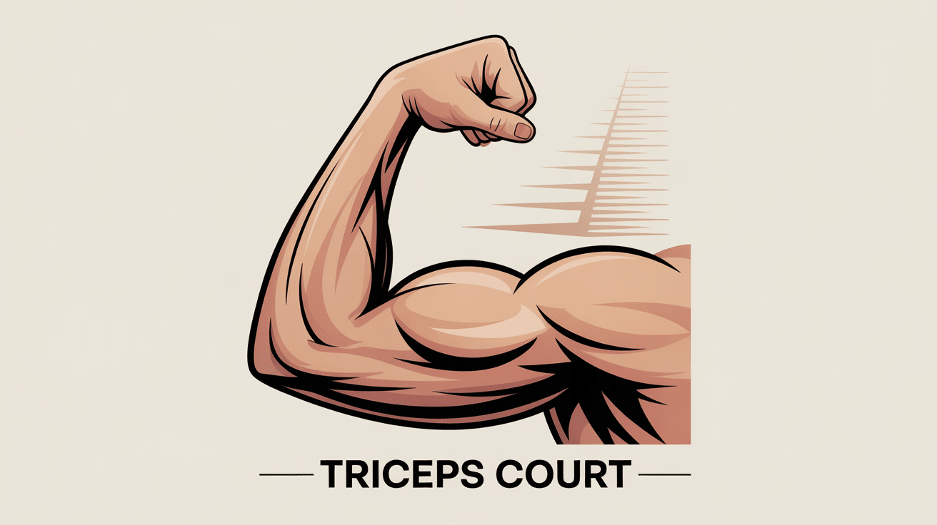 illustration triceps court bras raide