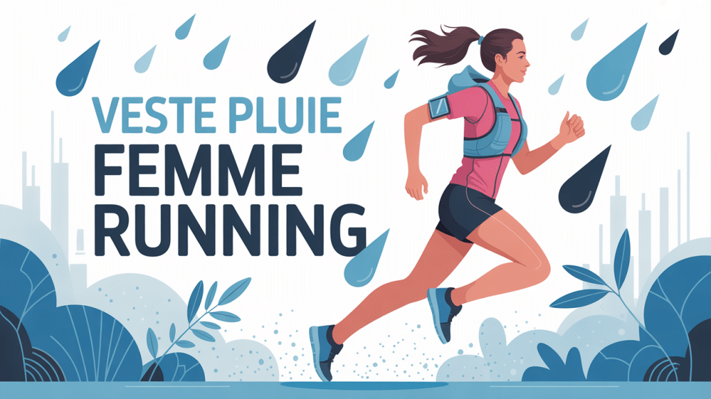Femme courant sous la pluie avec veste pluie femme running