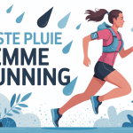 Femme courant sous la pluie avec veste pluie femme running